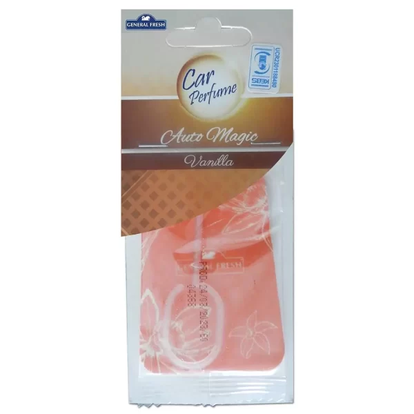 car paper card perfume vanilla