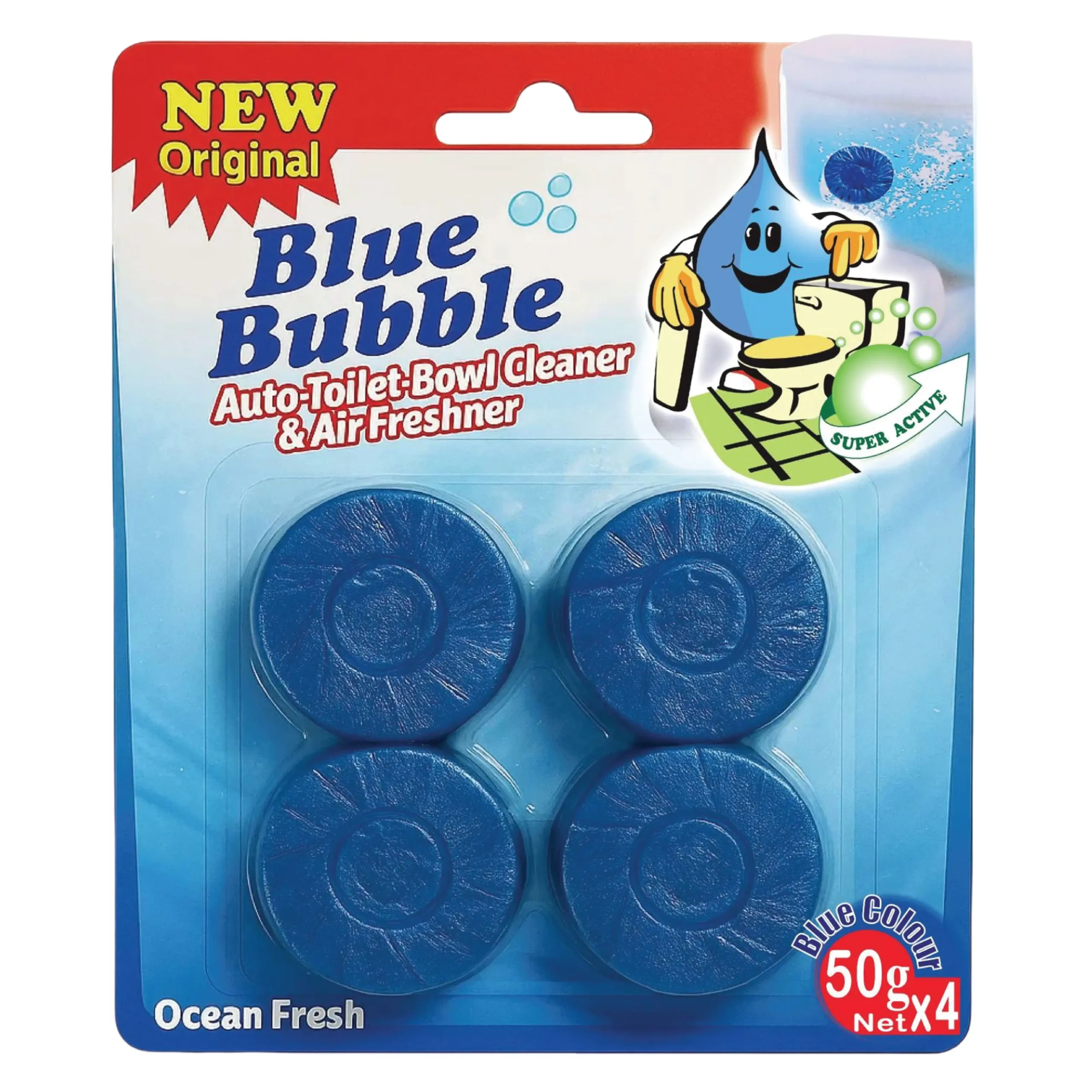 blue bubble 4 pack toilet blocks ocean fresh