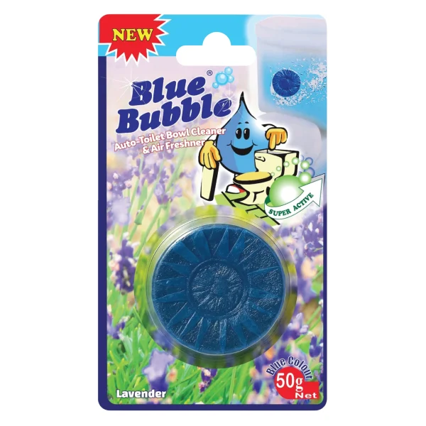blue bubble toilet blocks lavender